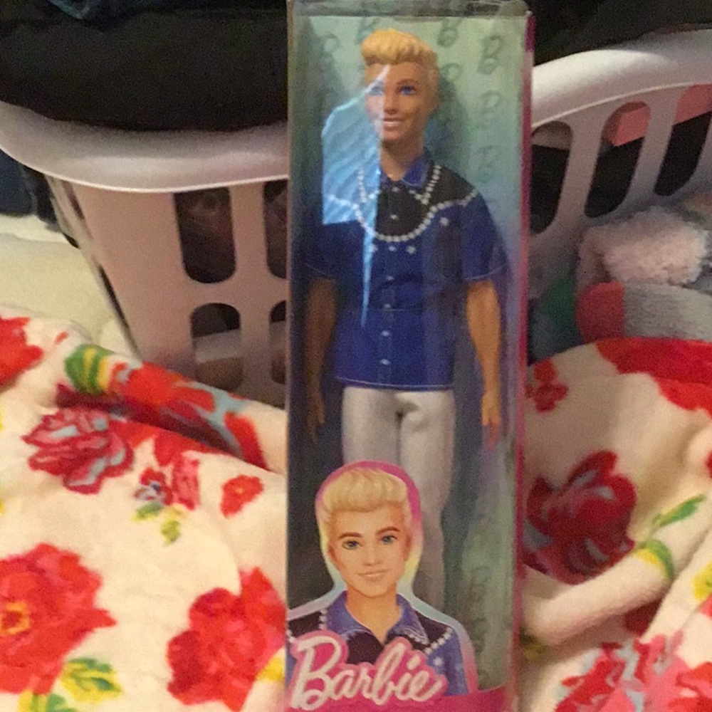 New In Box ~ Barbie Fashionistas Ken Doll #226 in Blue&White Western Look Outfit